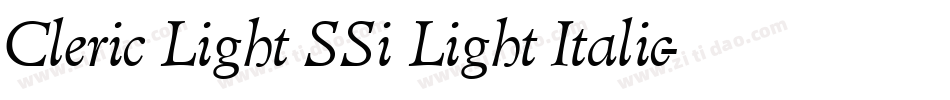 Cleric Light SSi Light Italic字体转换